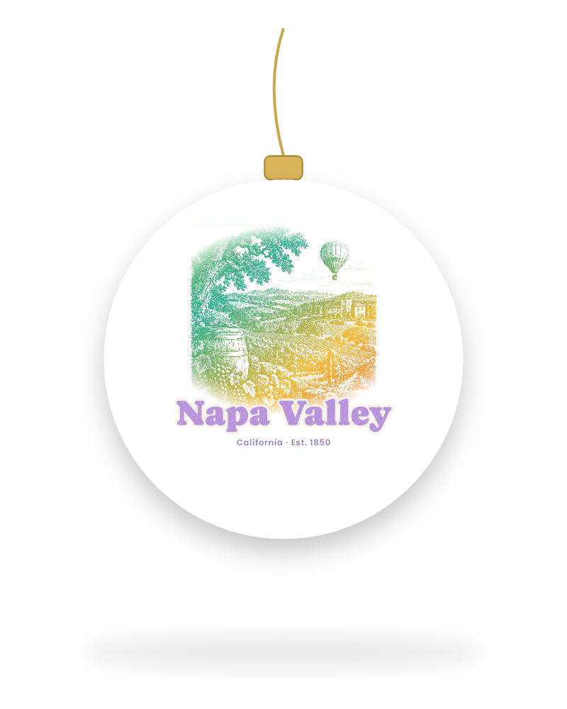 Napa Valley Vineyard Balloon Ceramic Ornament