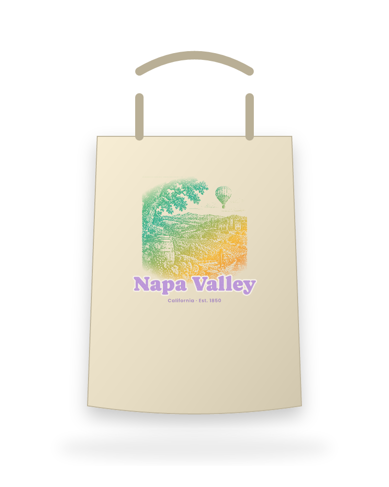 Napa Valley Vineyard Balloon Canvas Tote