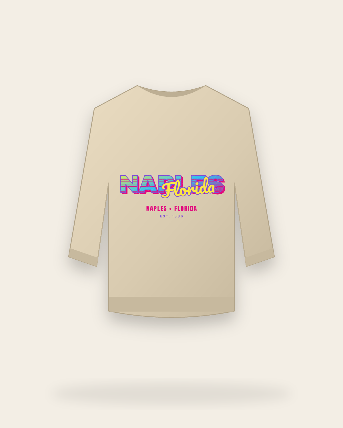 Naples Music TV Crewneck Sweatshirt in Sand