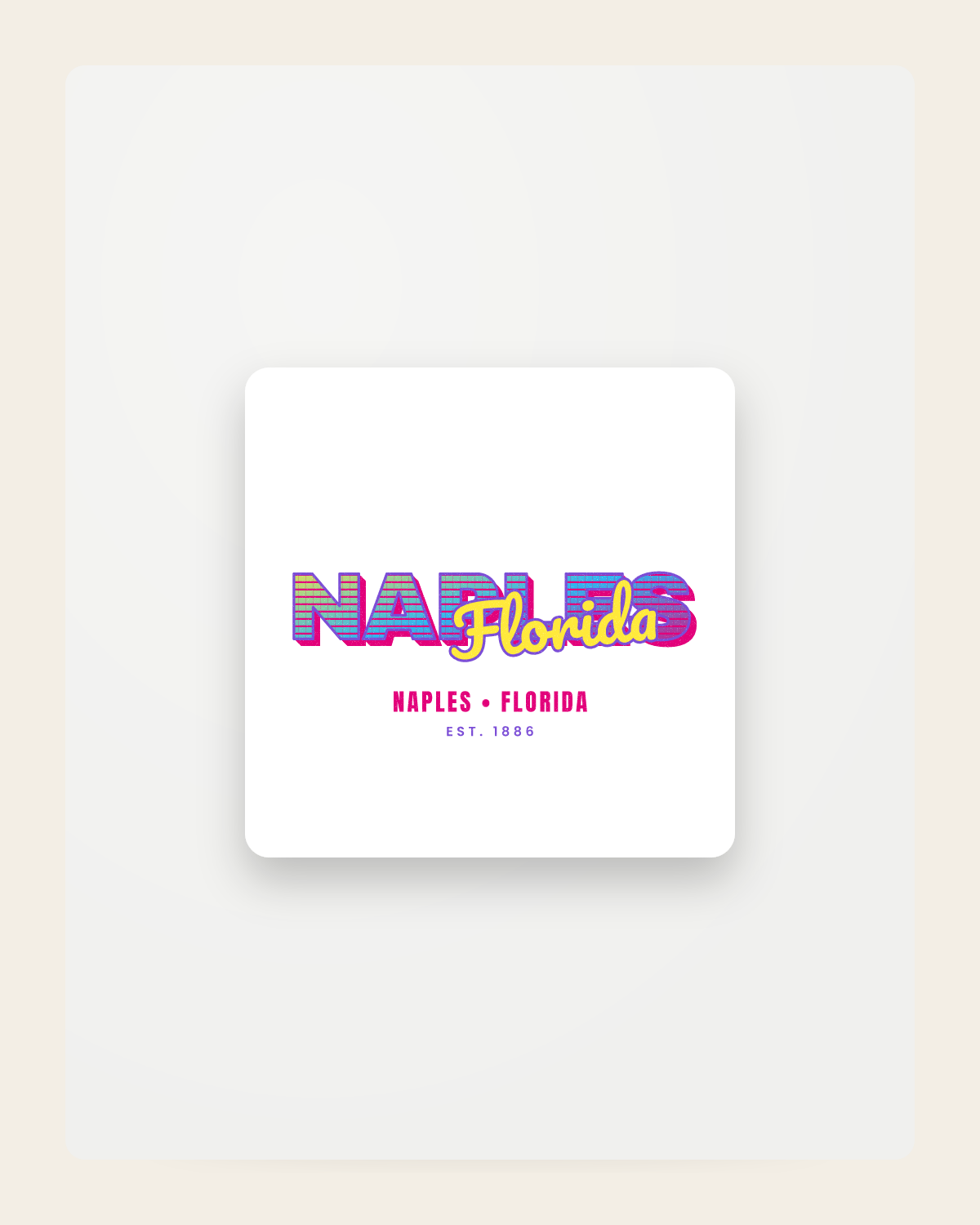 Naples Music TV Fridge Magnet in White