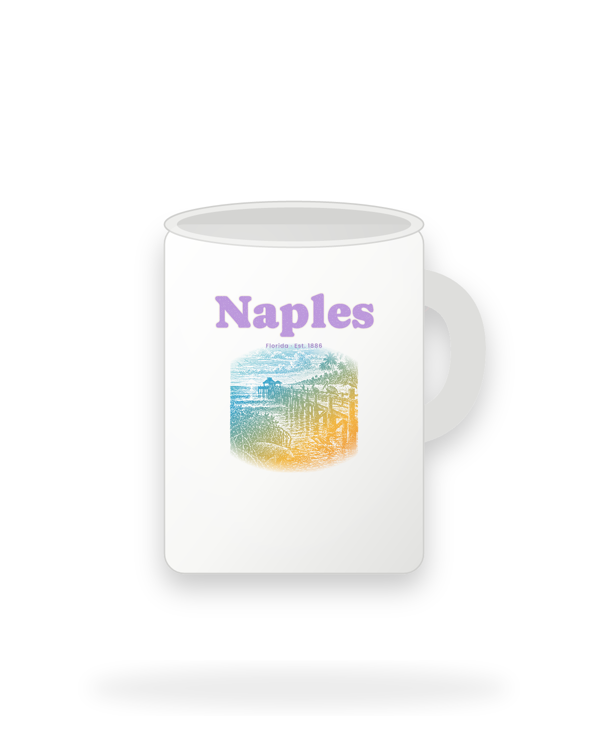 Naples Pier Pelicans Ceramic Mug 15oz in White