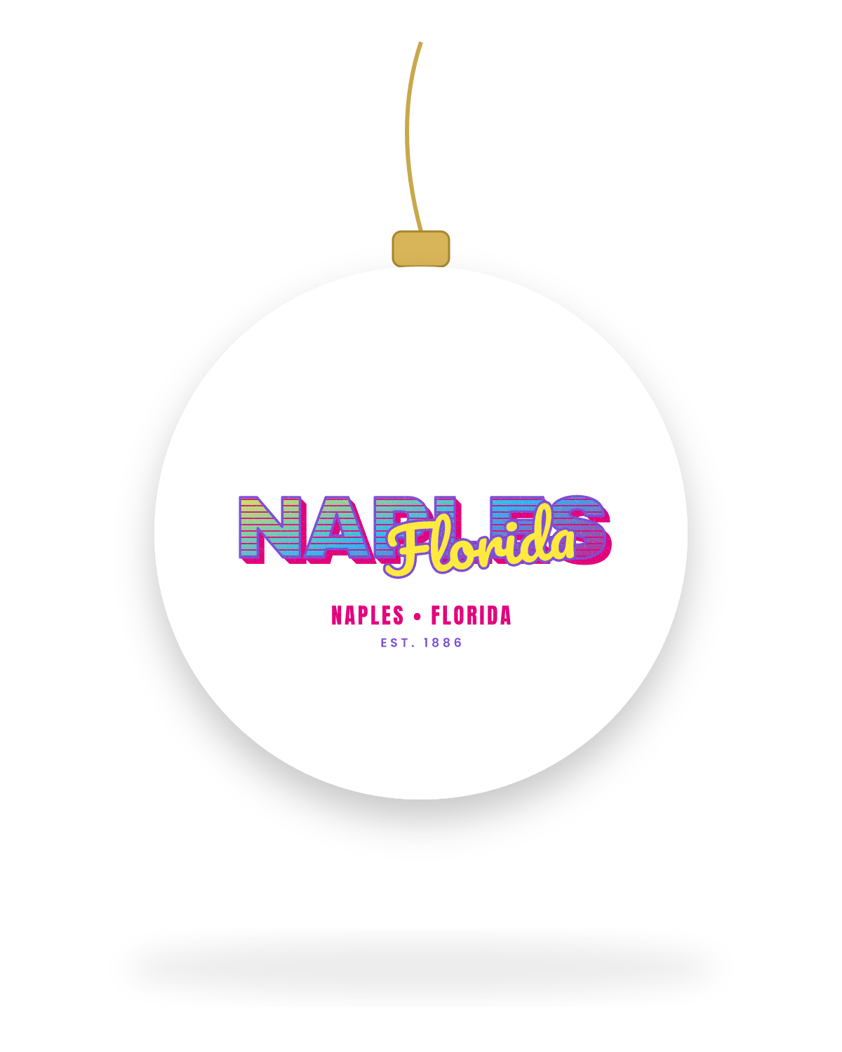 Naples Music TV Ceramic Ornament in White