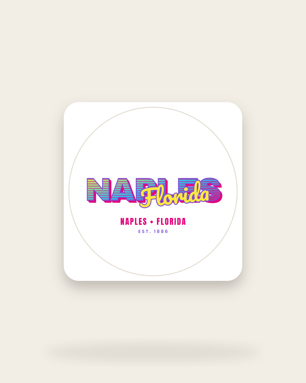 Naples Music TV Kiss-Cut Sticker in White