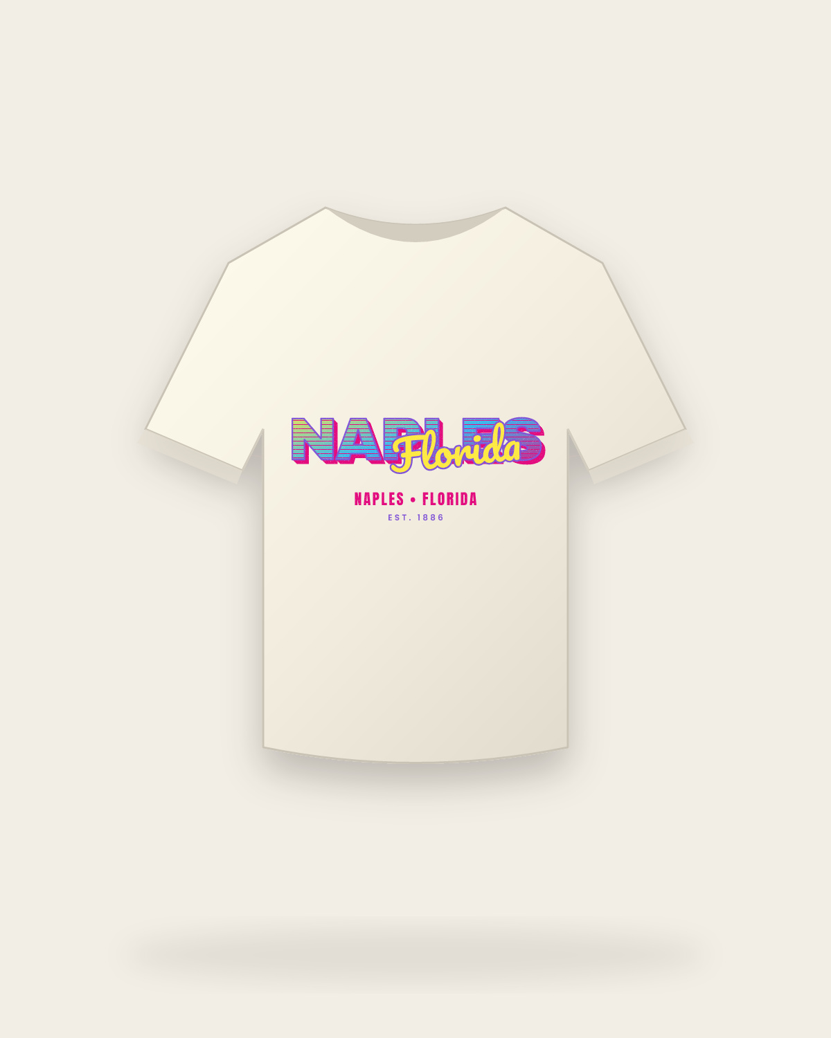 Naples Music TV Vintage Wash Tee in Ivory