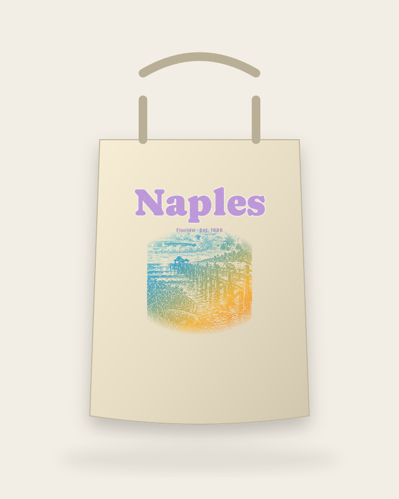 Naples Pier Pelicans Canvas Tote