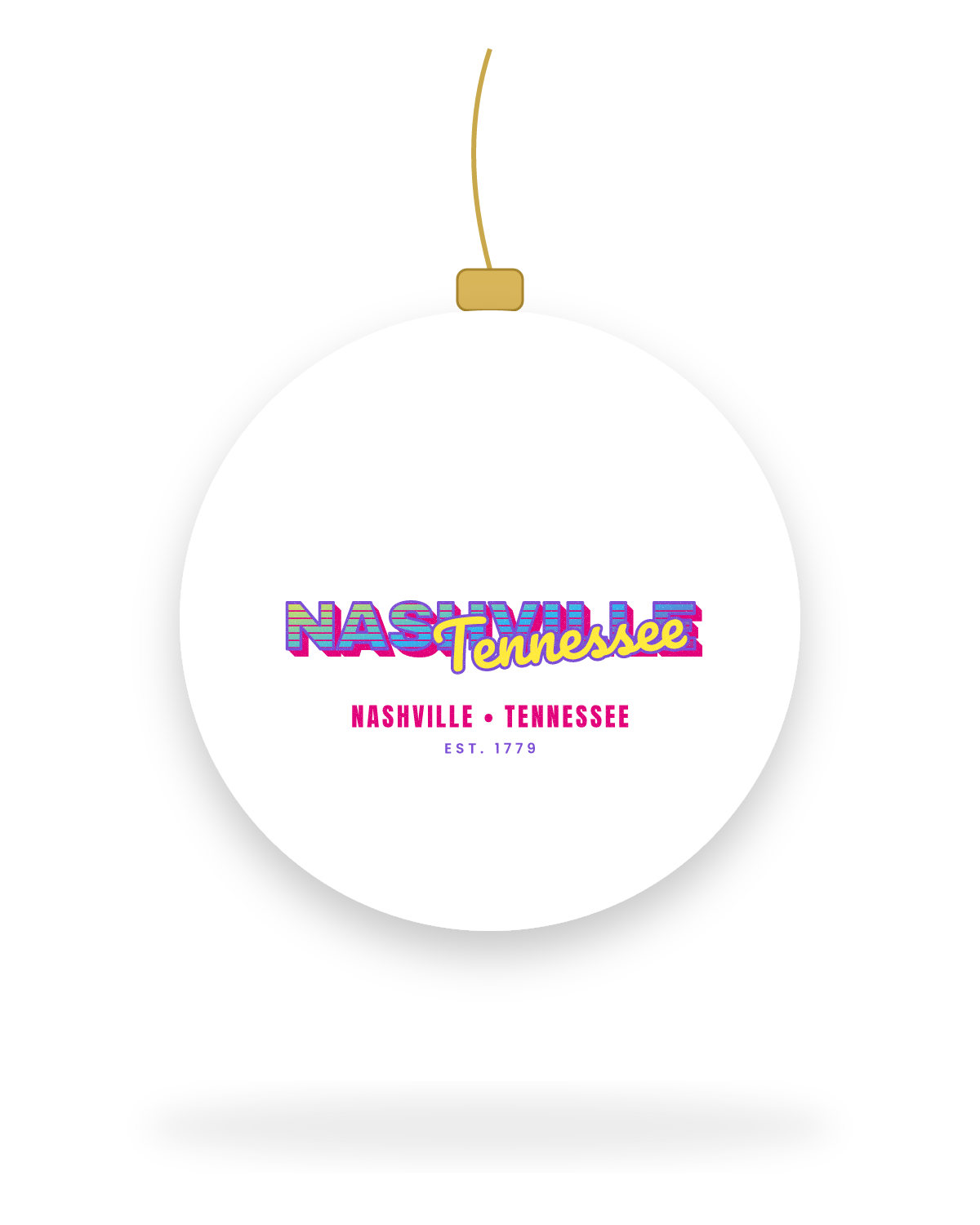 Nashville Music TV Ceramic Ornament in White