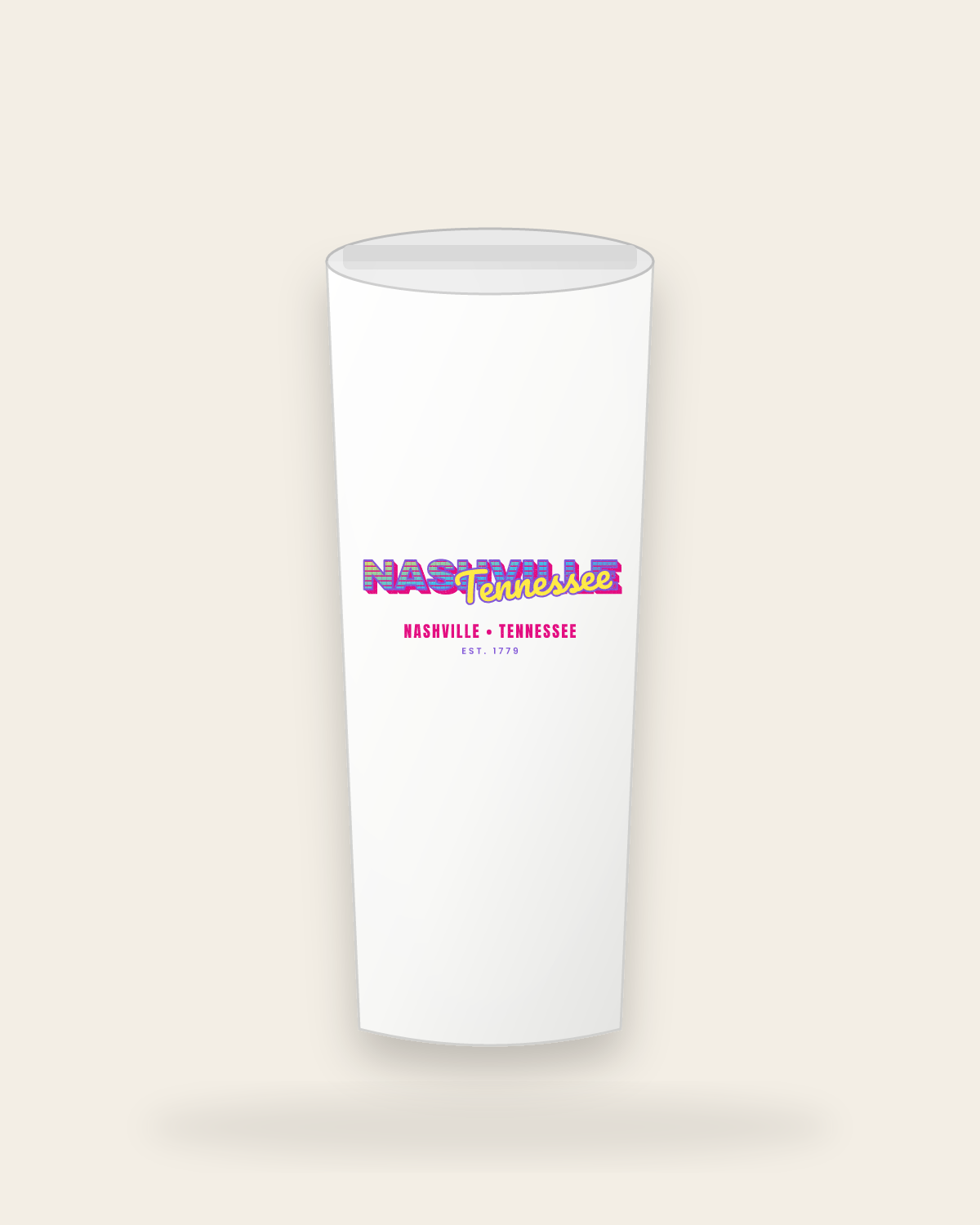 Nashville Music TV Insulated Tumbler 20oz in White