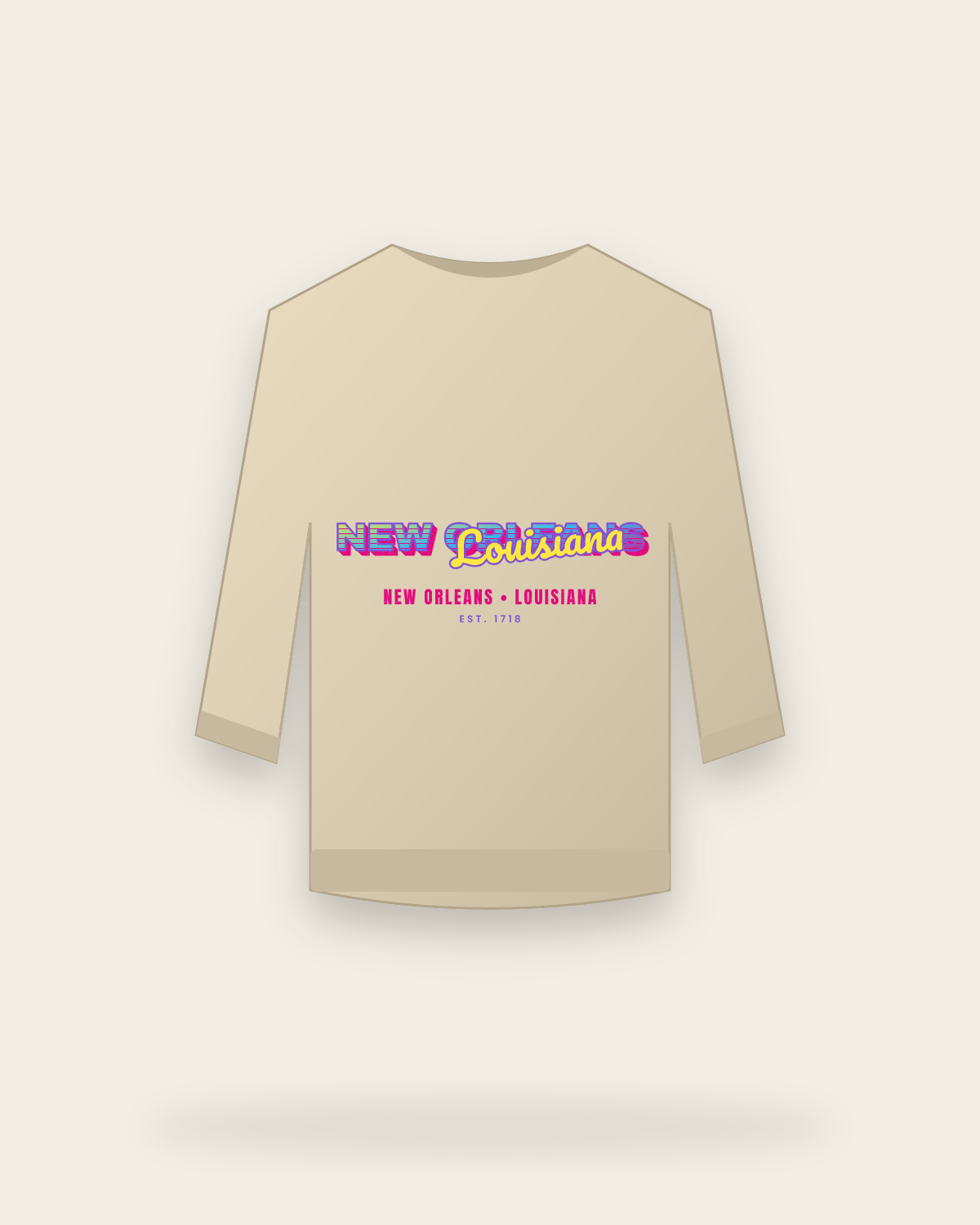 New Orleans Music TV Crewneck Sweatshirt in Sand
