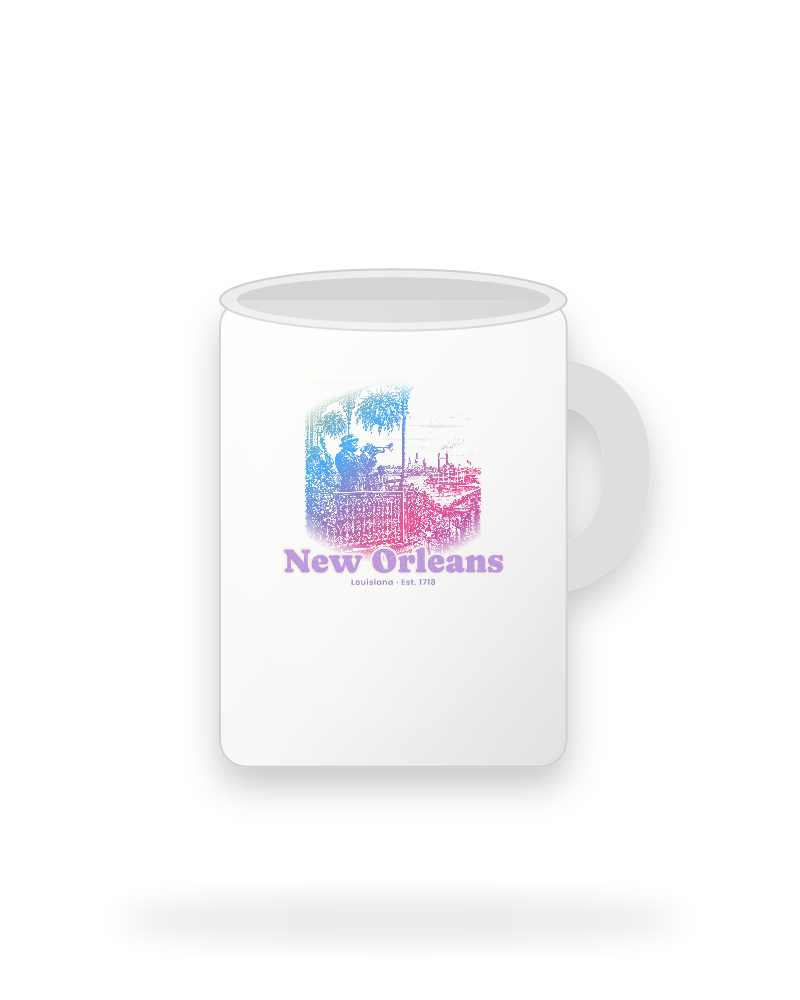 New Orleans Balcony Jazz Ceramic Mug 15oz