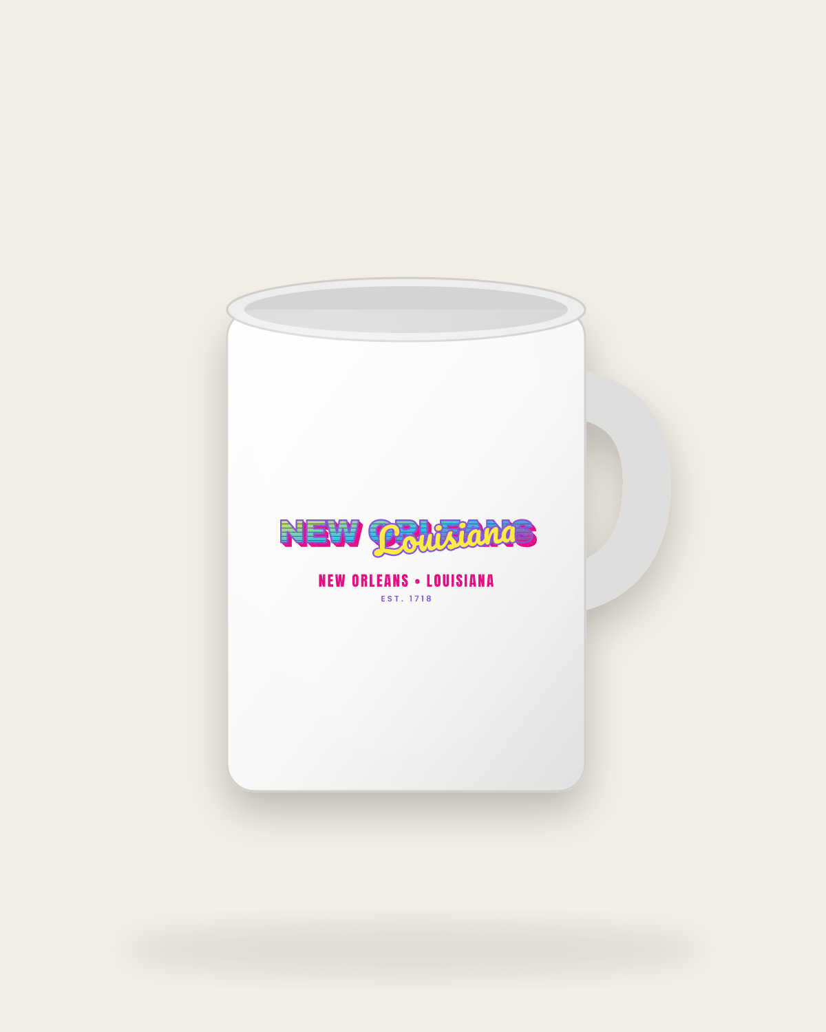 New Orleans Music TV Ceramic Mug 15oz in White
