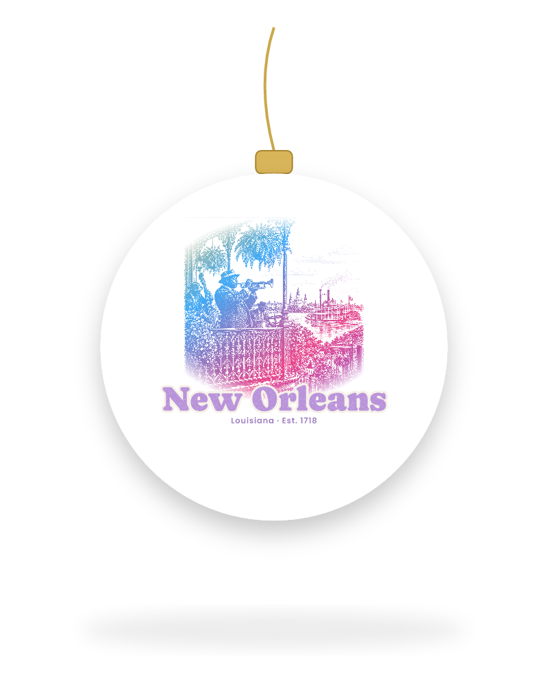 New Orleans Balcony Jazz Ceramic Ornament