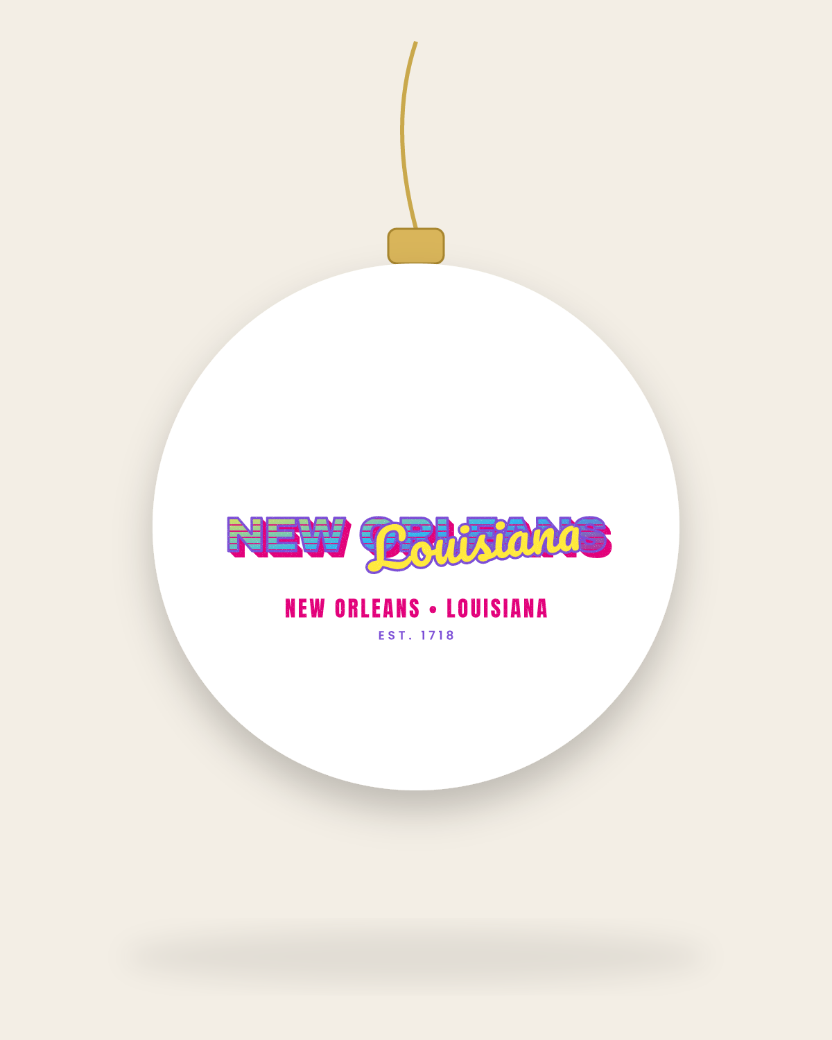 New Orleans Music TV Ceramic Ornament in White