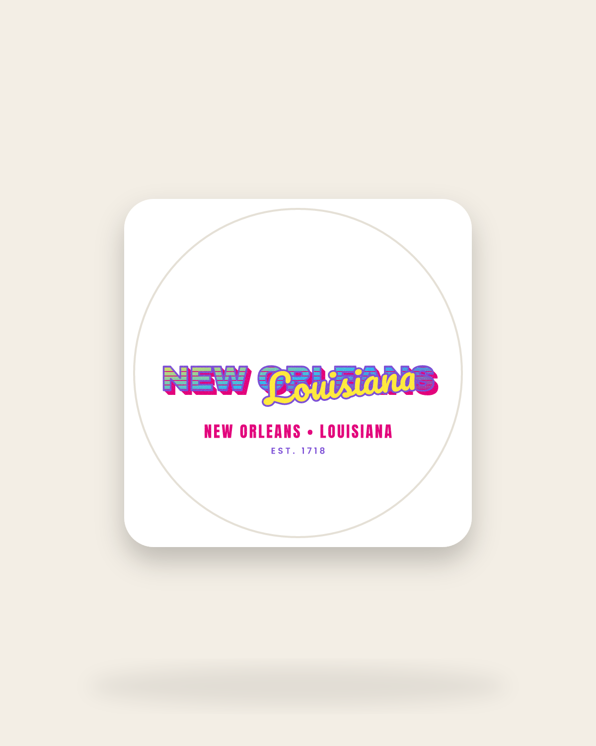 New Orleans Music TV Kiss-Cut Sticker in White