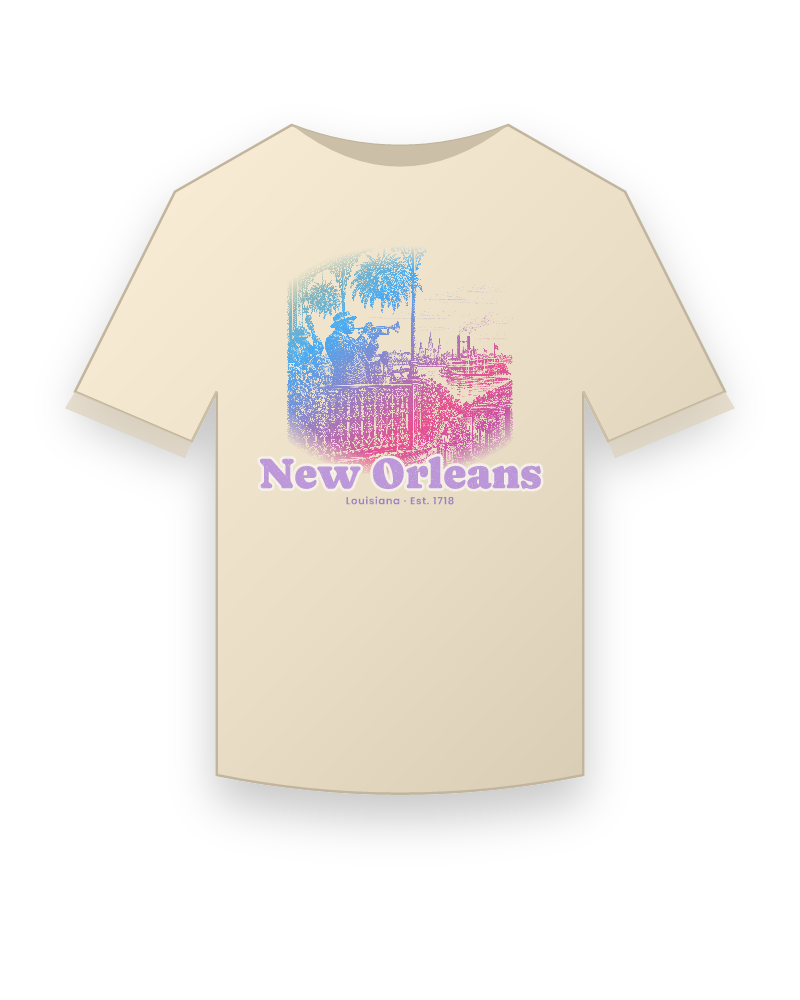 New Orleans Balcony Jazz Organic Cotton Tee