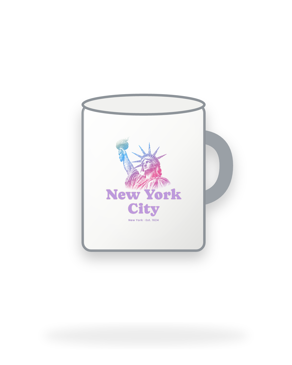 New York City Lady Liberty Enamel Camp Mug in White