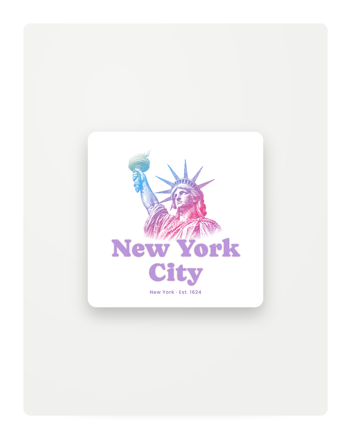 New York City Lady Liberty Fridge Magnet in White