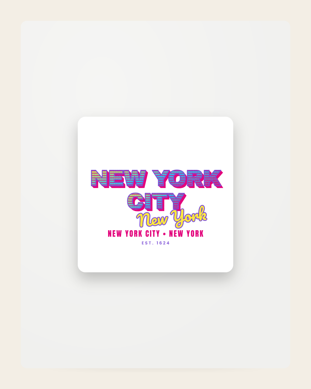 New York City Music TV Fridge Magnet in White