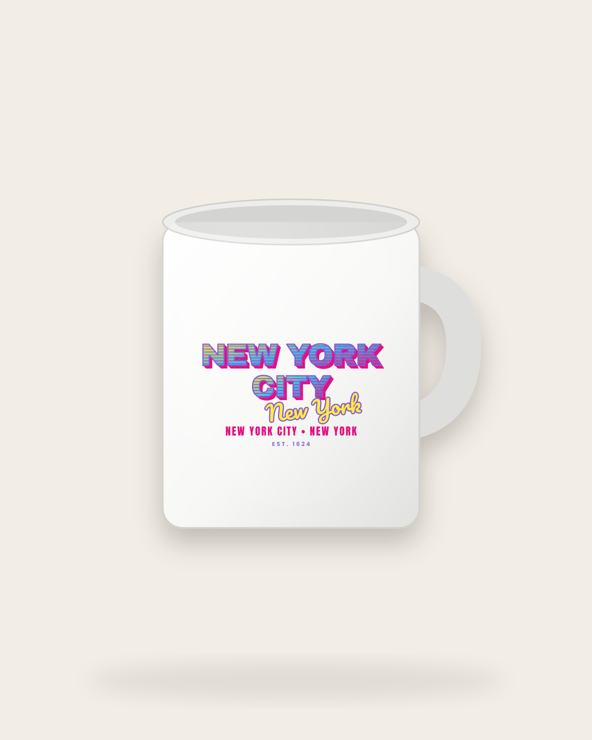 New York City Music TV Ceramic Mug 11oz in White