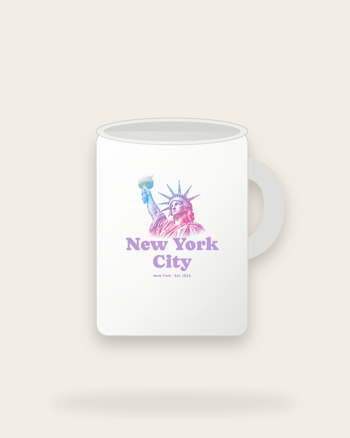 New York City Lady Liberty Ceramic Mug 15oz in White