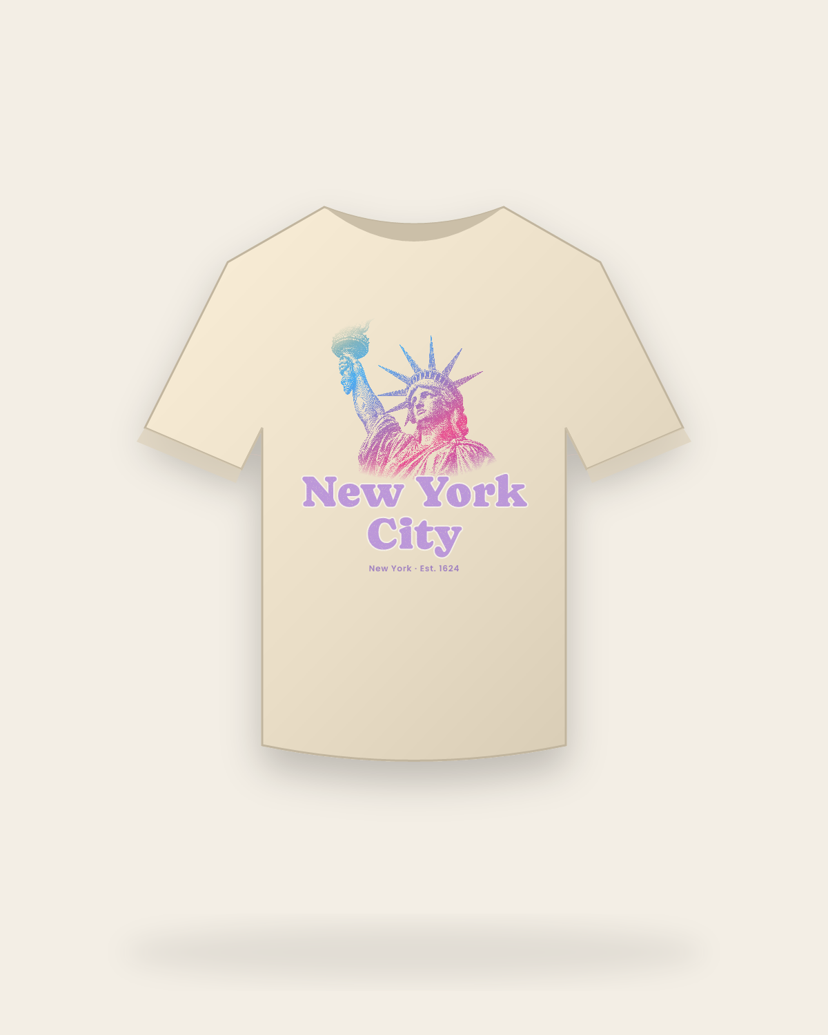 New York City, NY Lady Liberty Classic Tee in Natural