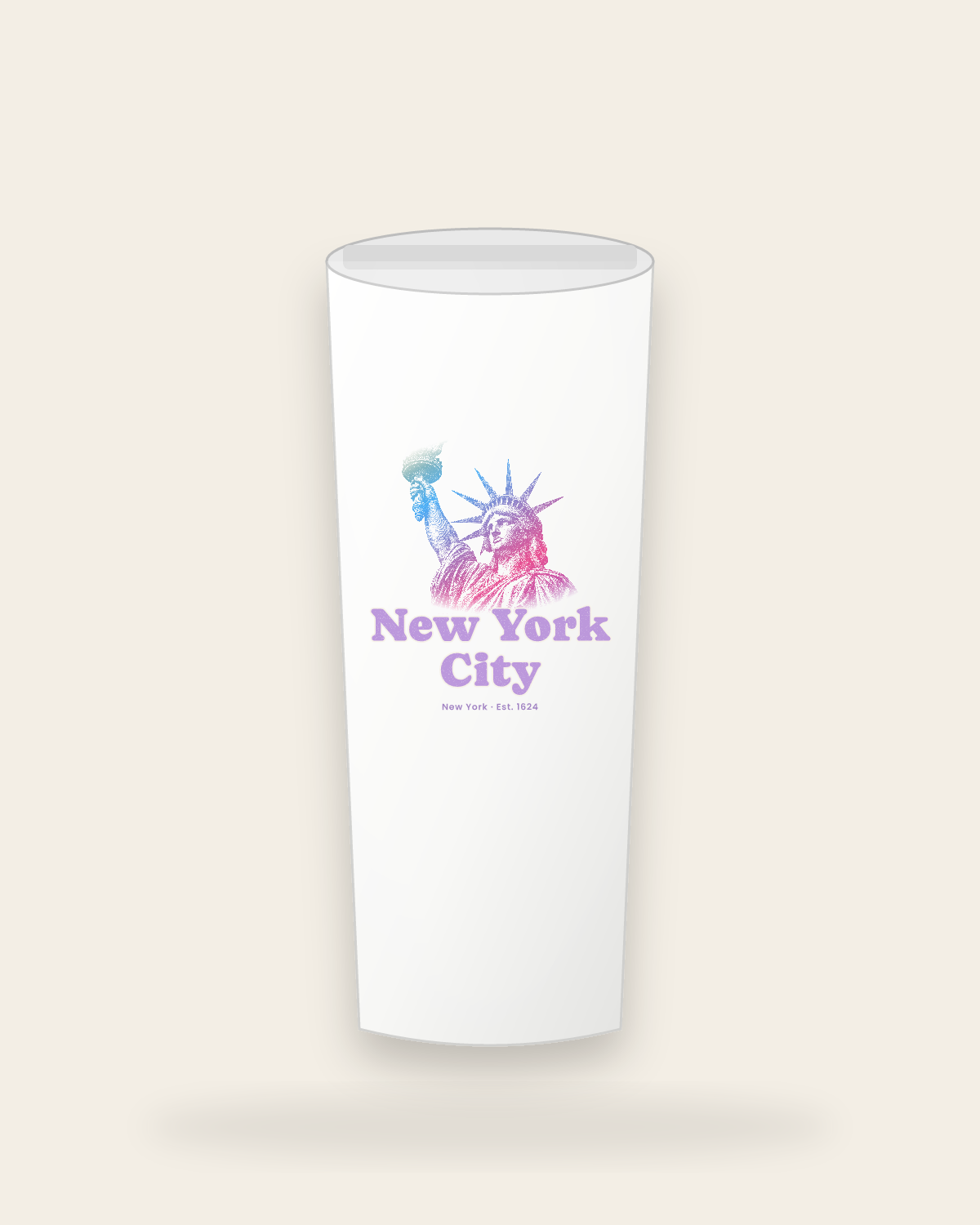 New York City Lady Liberty Insulated Tumbler 20oz in White