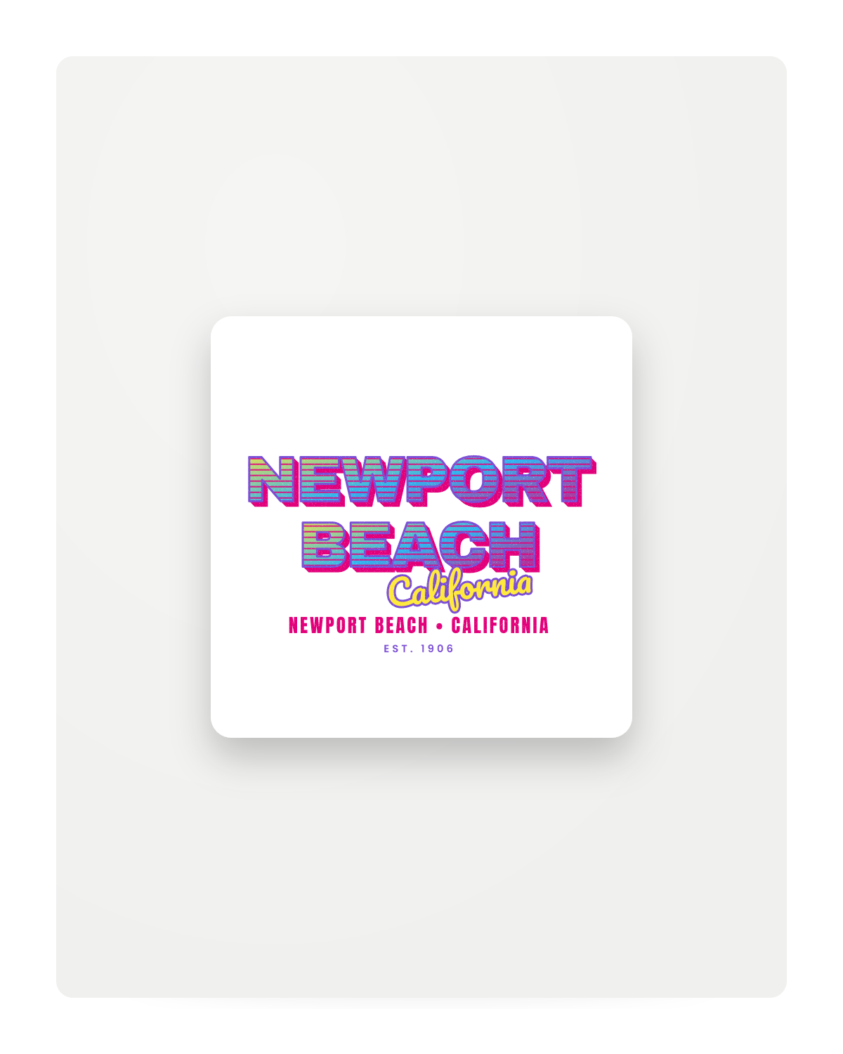 Newport Beach Music TV Fridge Magnet in White