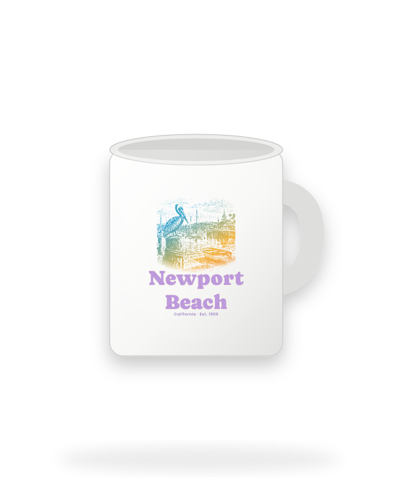 Newport Beach Harbor Pelican Ceramic Mug 11oz