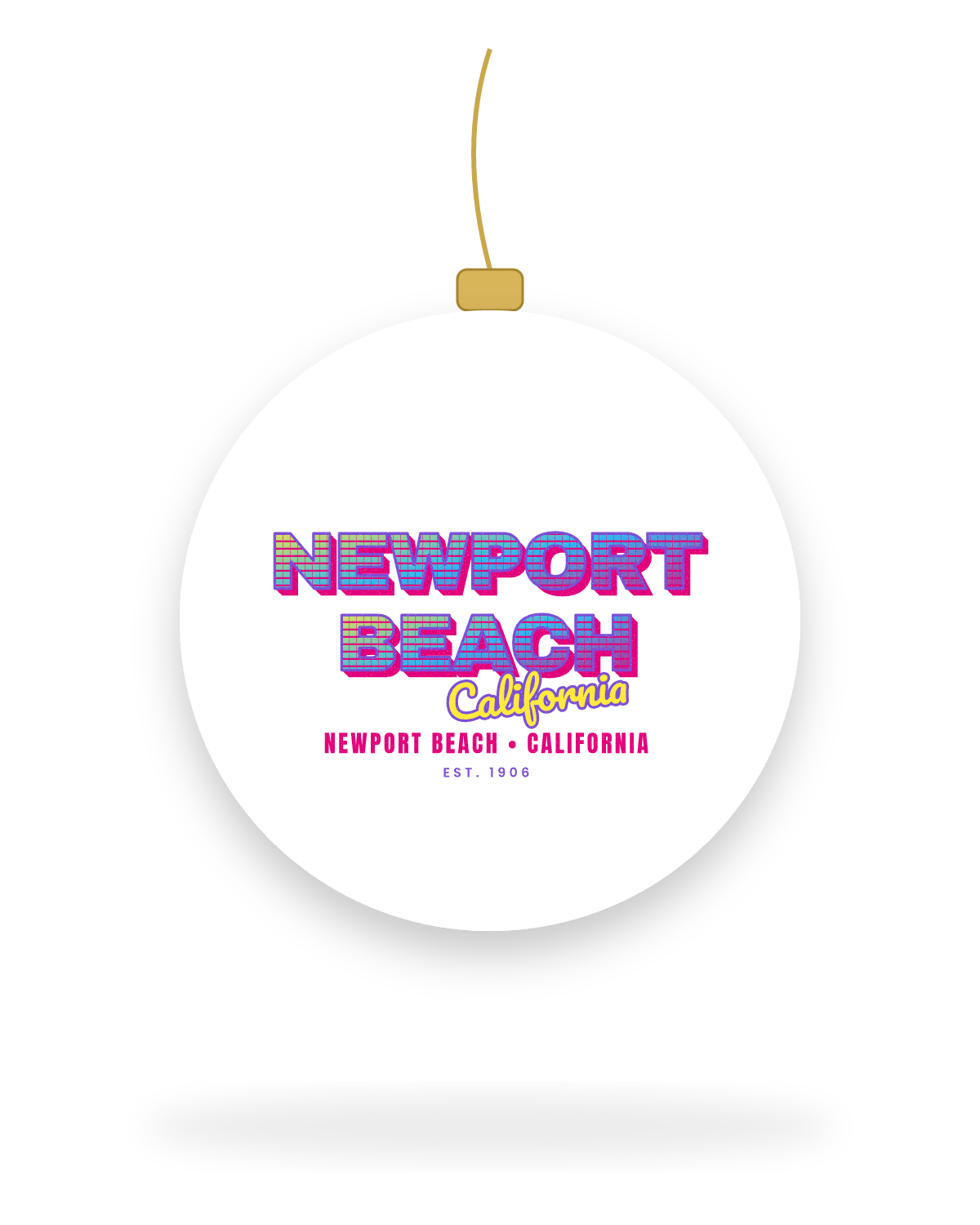 Newport Beach Music TV Ceramic Ornament in White