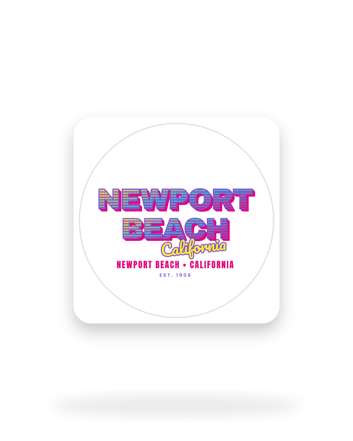 Newport Beach Music TV Kiss-Cut Sticker in White