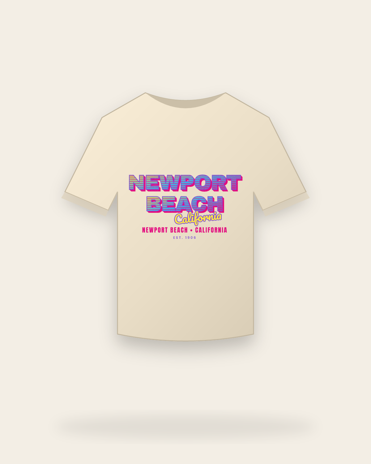 Newport Beach Music TV Classic Tee in Natural