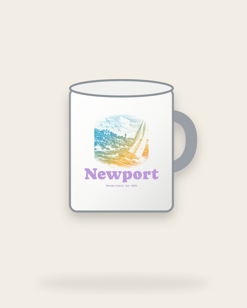 Newport Cliff Walk Sloop Enamel Camp Mug