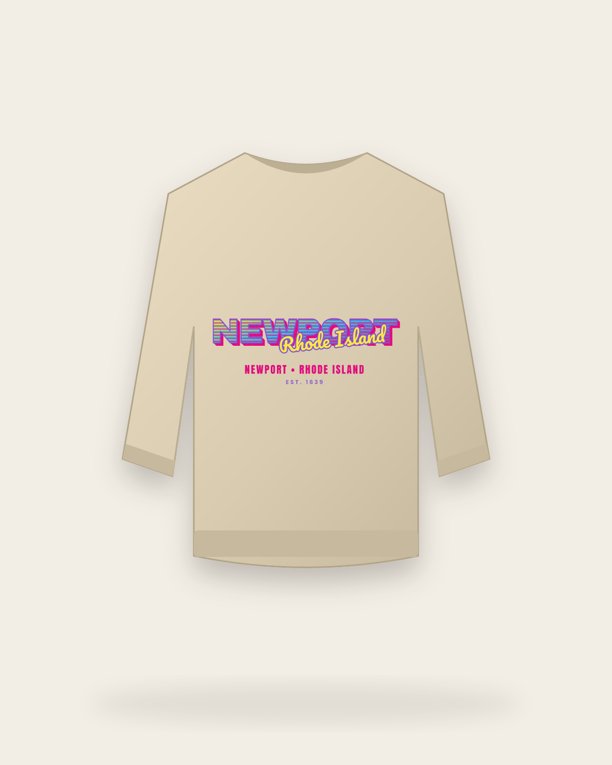 Newport Music TV Crewneck Sweatshirt in Sand