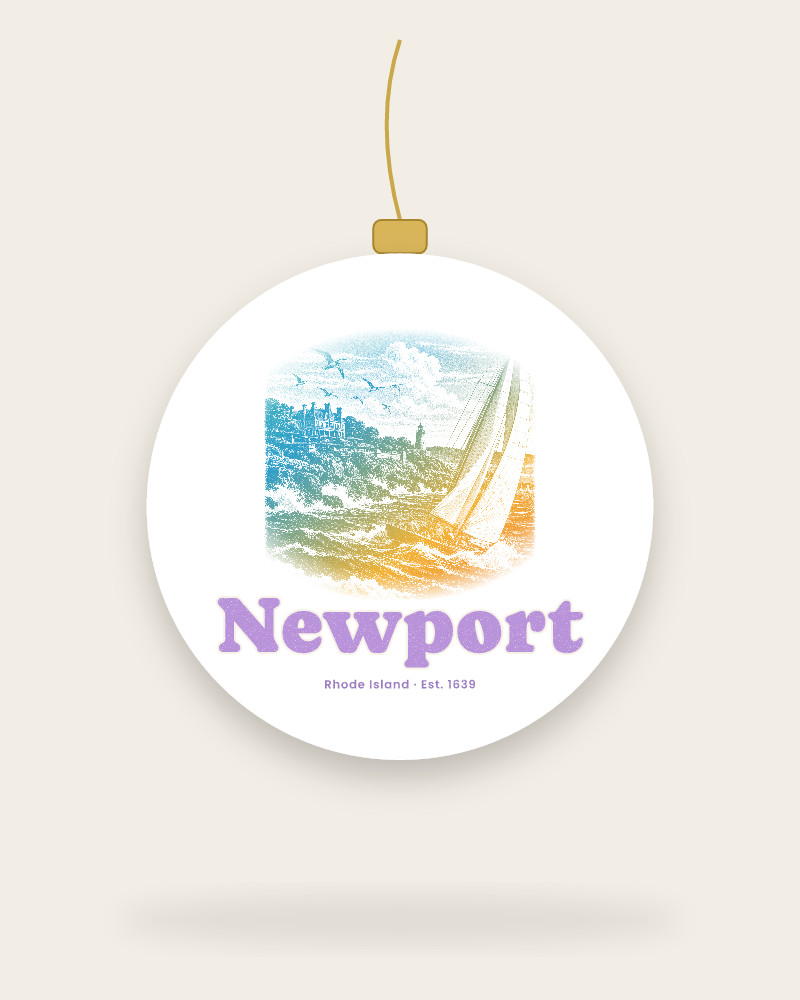 Newport Cliff Walk Sloop Ceramic Ornament
