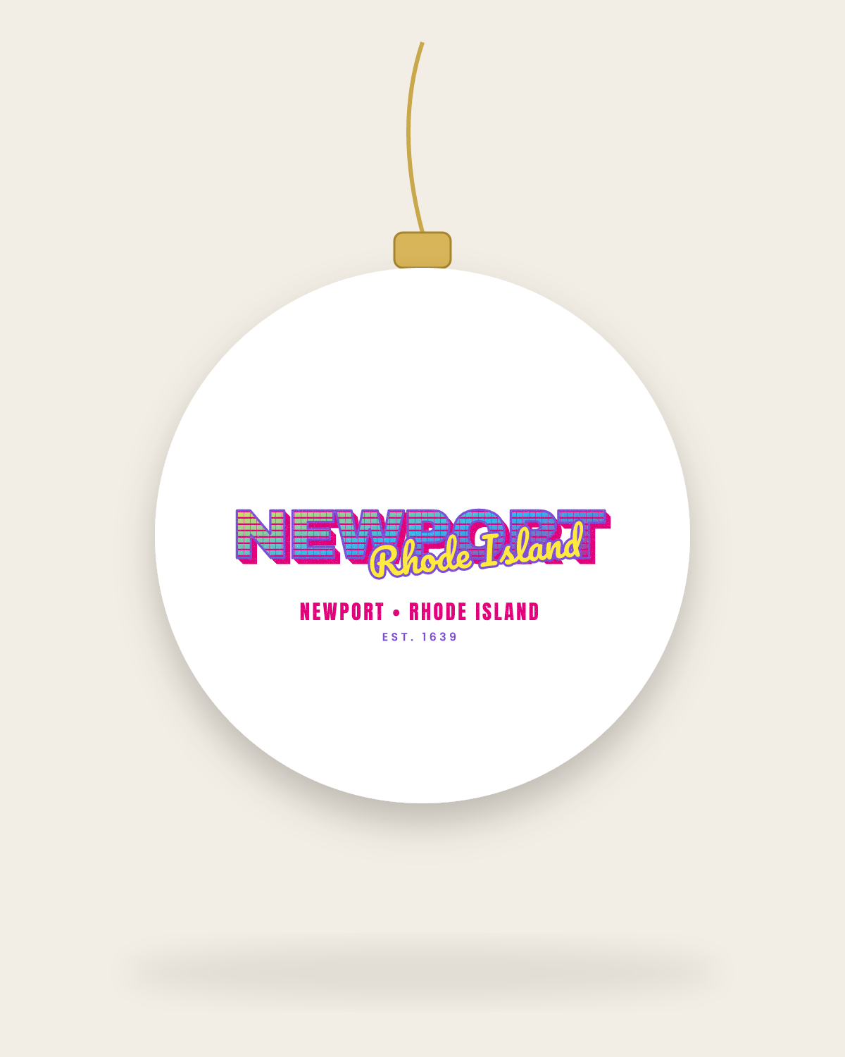 Newport Music TV Ceramic Ornament in White