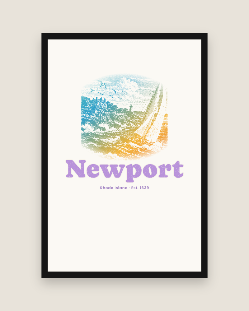 Newport Cliff Walk Sloop Matte Poster