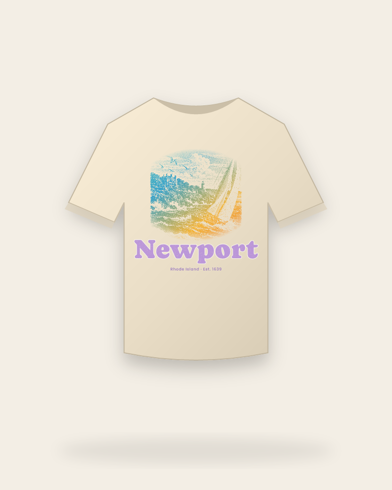 Newport Cliff Walk Sloop Organic Cotton Tee