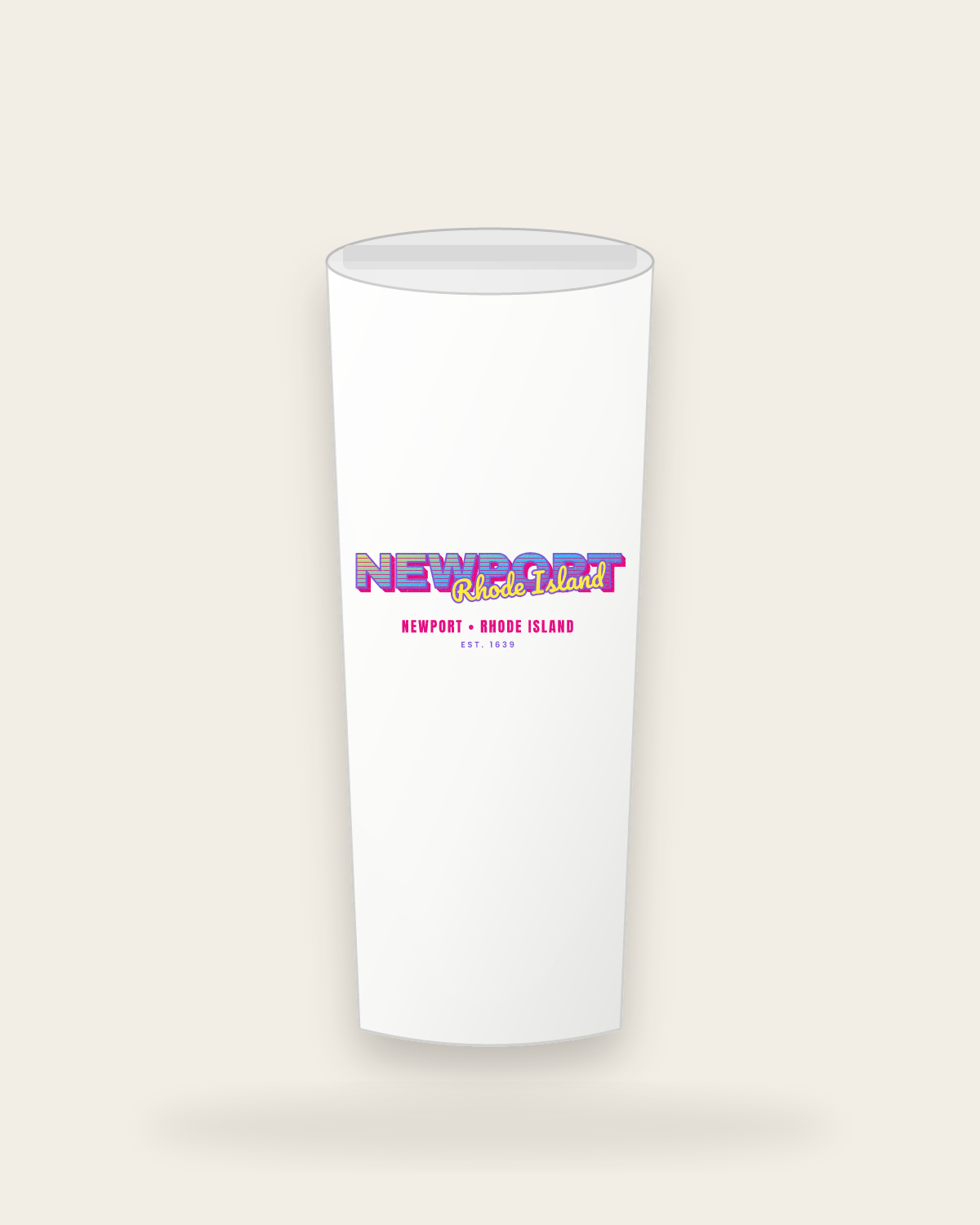 Newport Music TV Insulated Tumbler 20oz in White