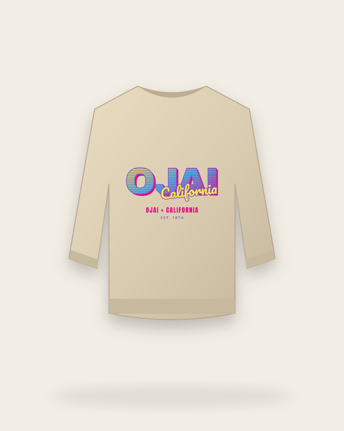 Ojai Music TV Crewneck Sweatshirt in Sand