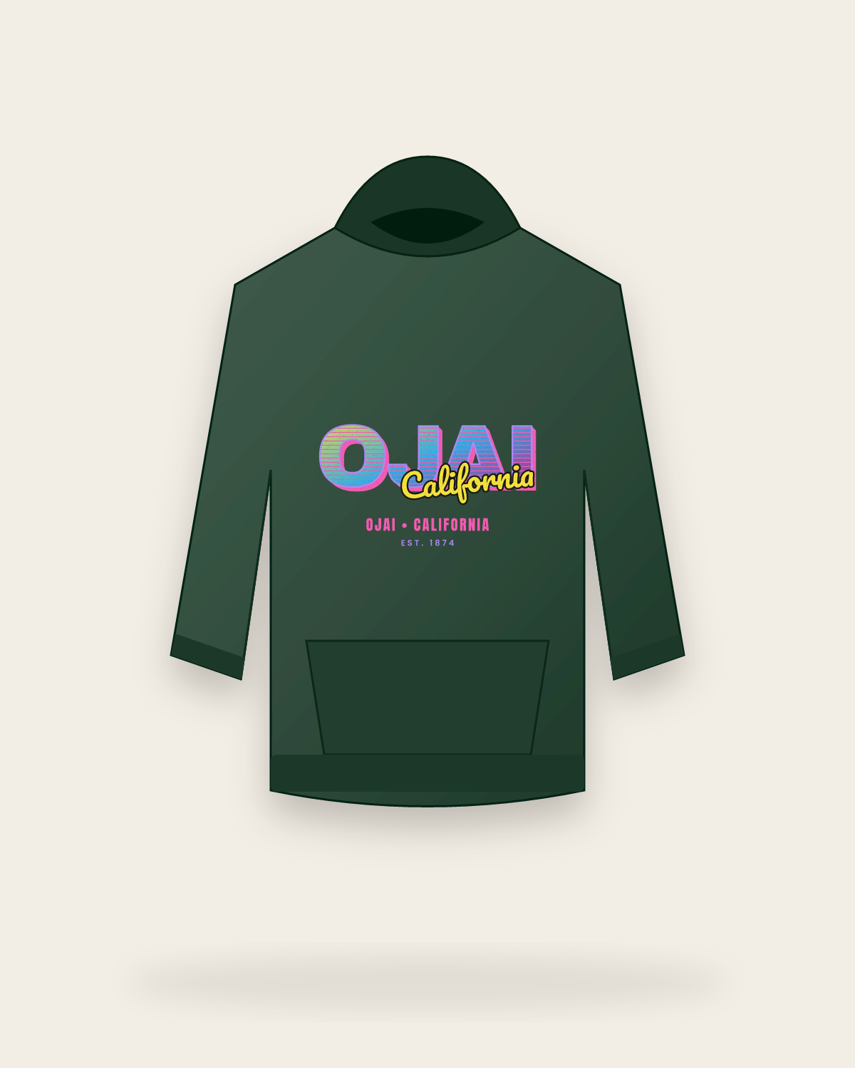 Ojai Music TV Hooded Sweatshirt in Forest Green