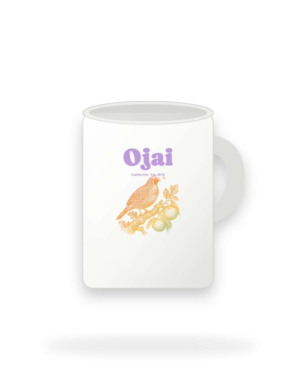 Ojai California Quail Ceramic Mug 15oz in White