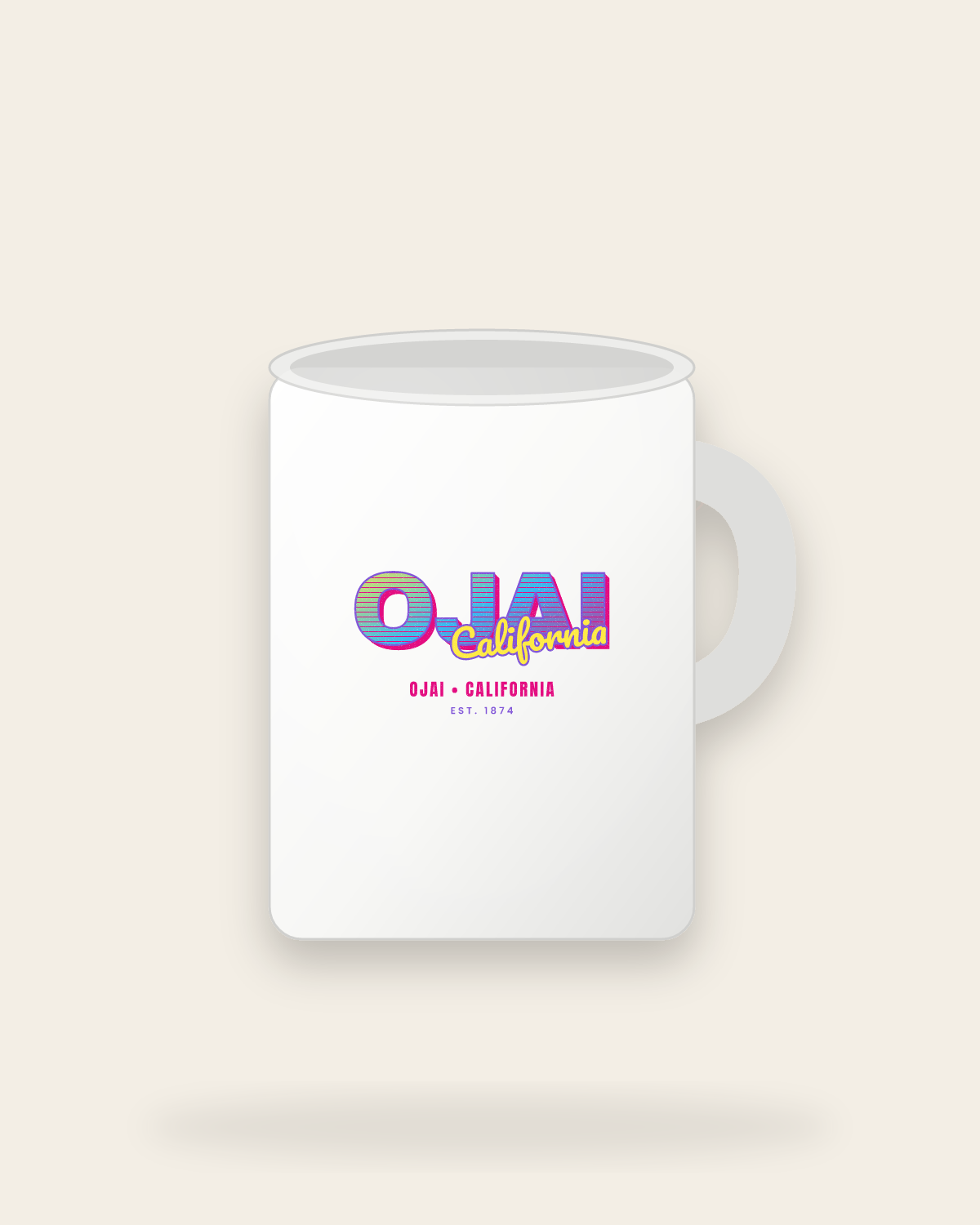 Ojai Music TV Ceramic Mug 15oz in White