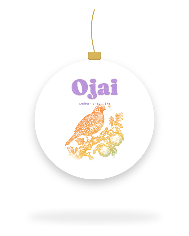Ojai California Quail Ceramic Ornament