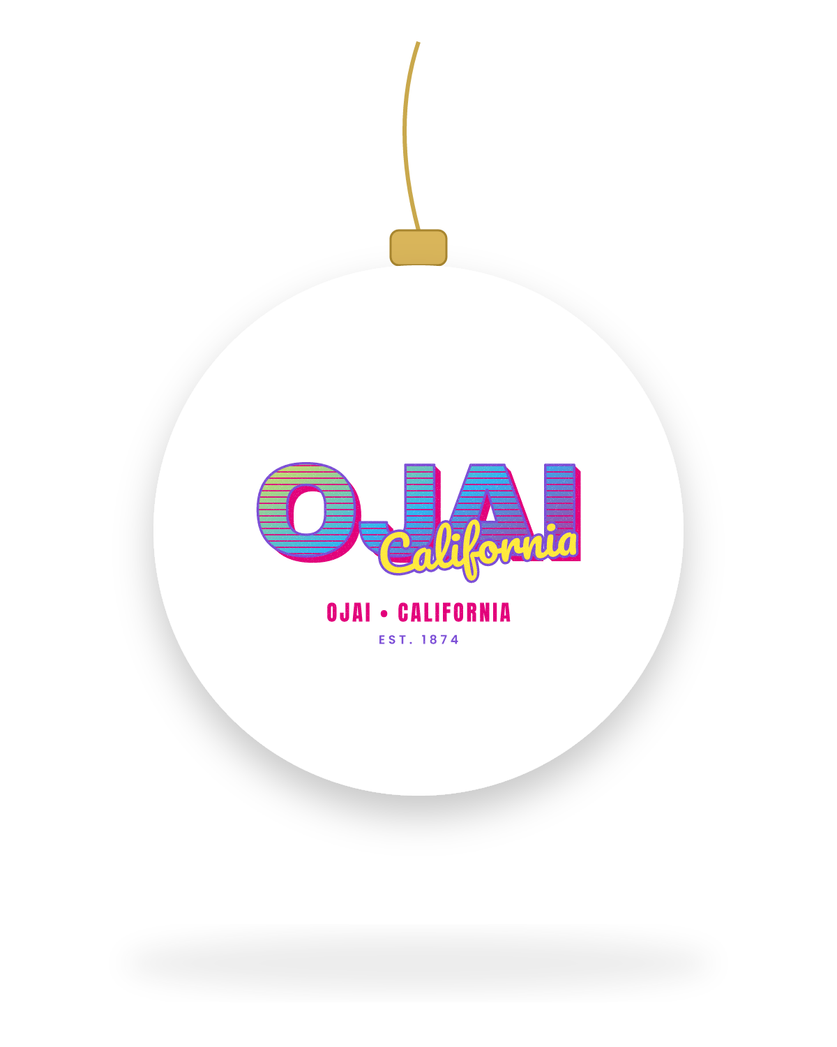 Ojai Music TV Ceramic Ornament in White