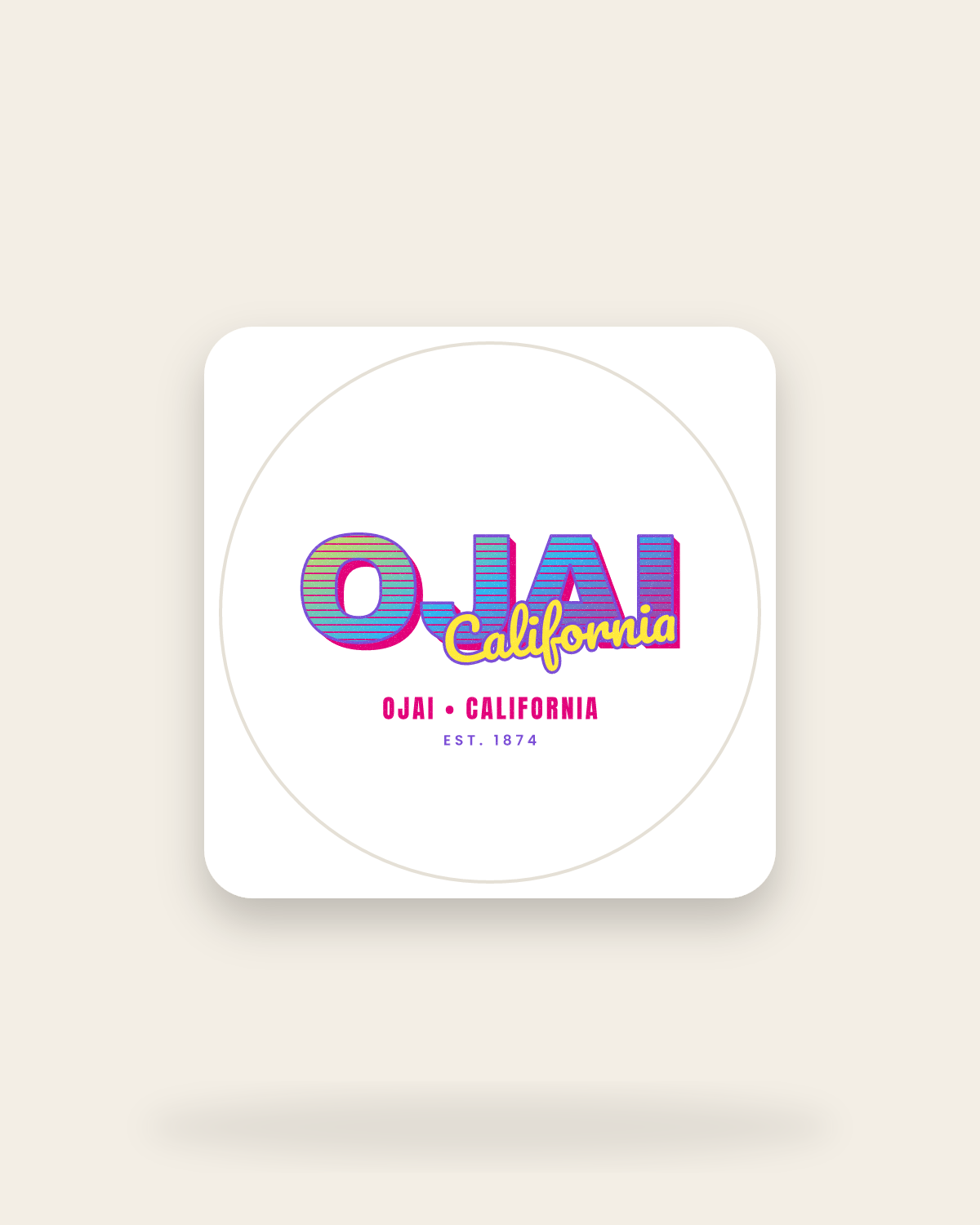 Ojai Music TV Kiss-Cut Sticker in White