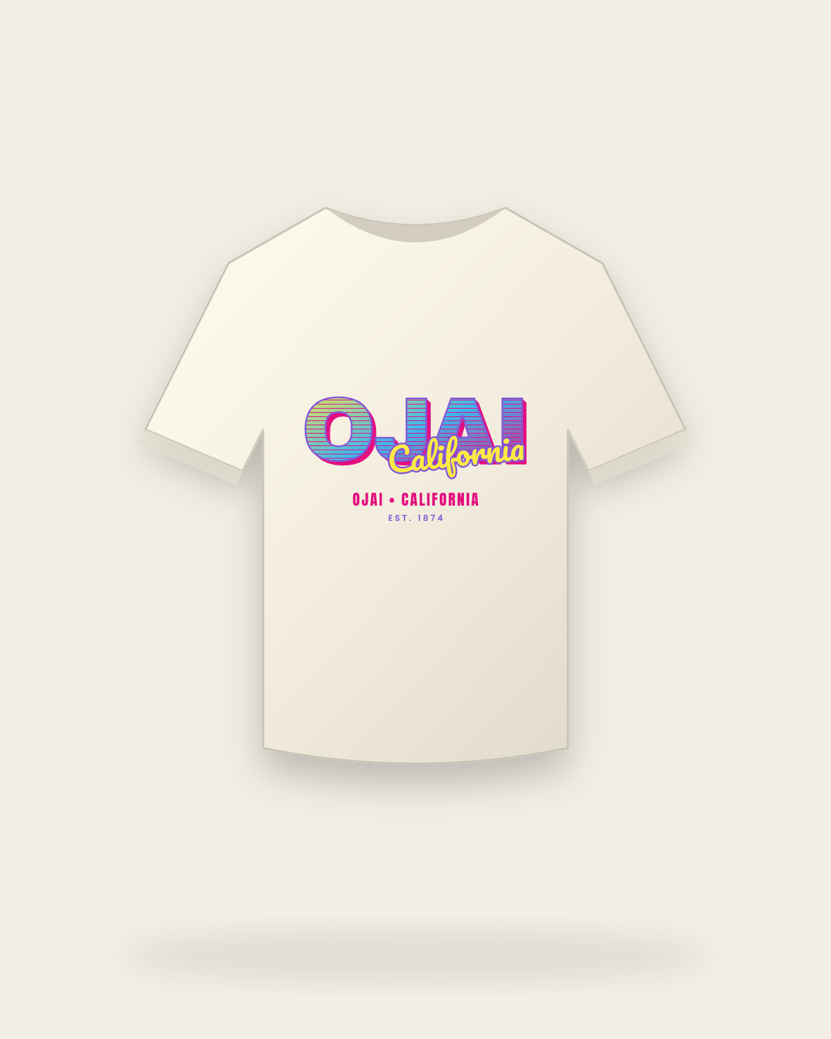 Ojai Music TV Vintage Wash Tee in Ivory