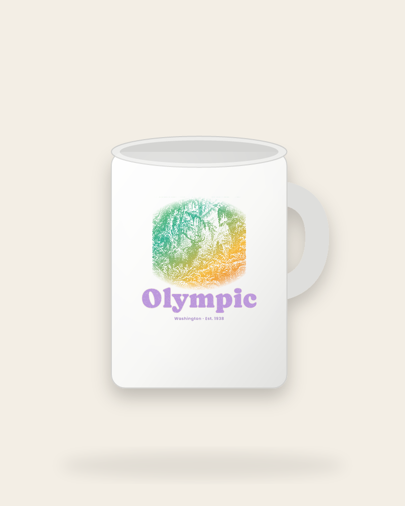 Olympic Hoh Rain Forest Elk Ceramic Mug 15oz