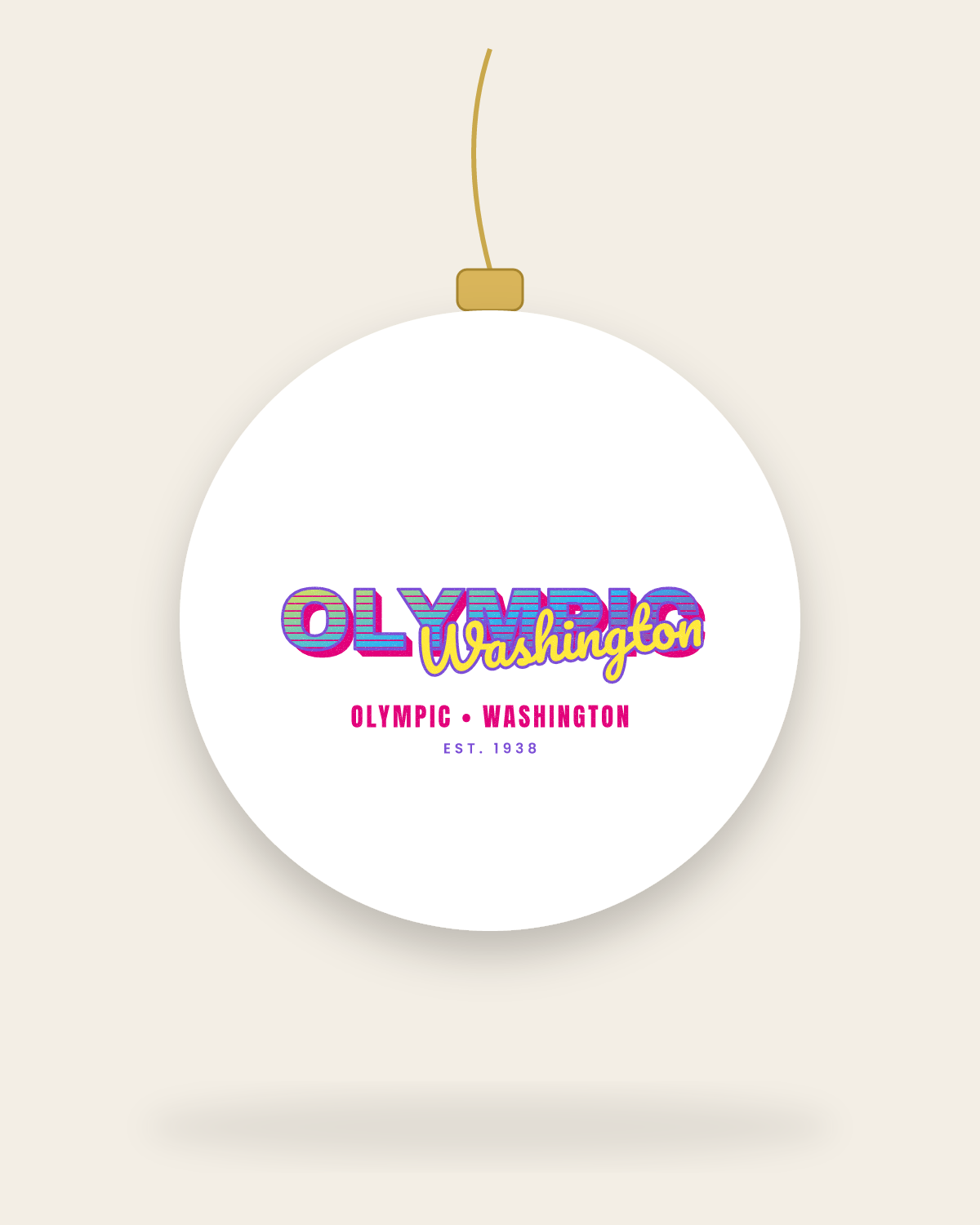 Olympic Music TV Ceramic Ornament in White