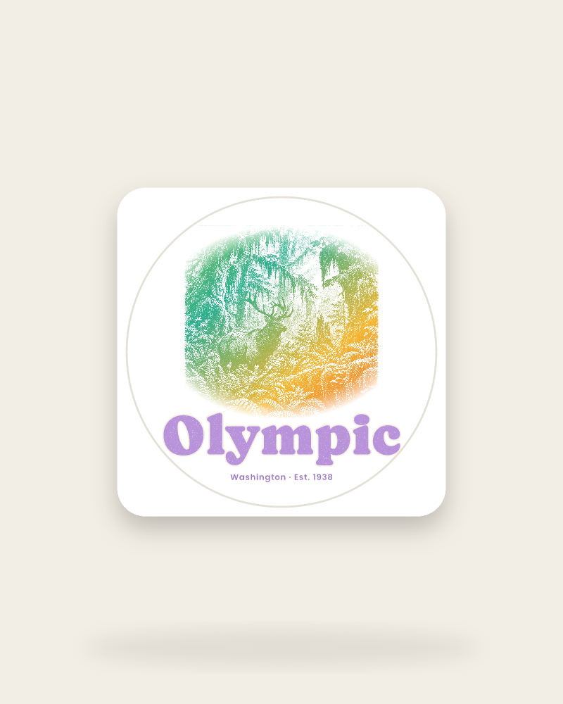 Olympic Hoh Rain Forest Elk Kiss-Cut Sticker
