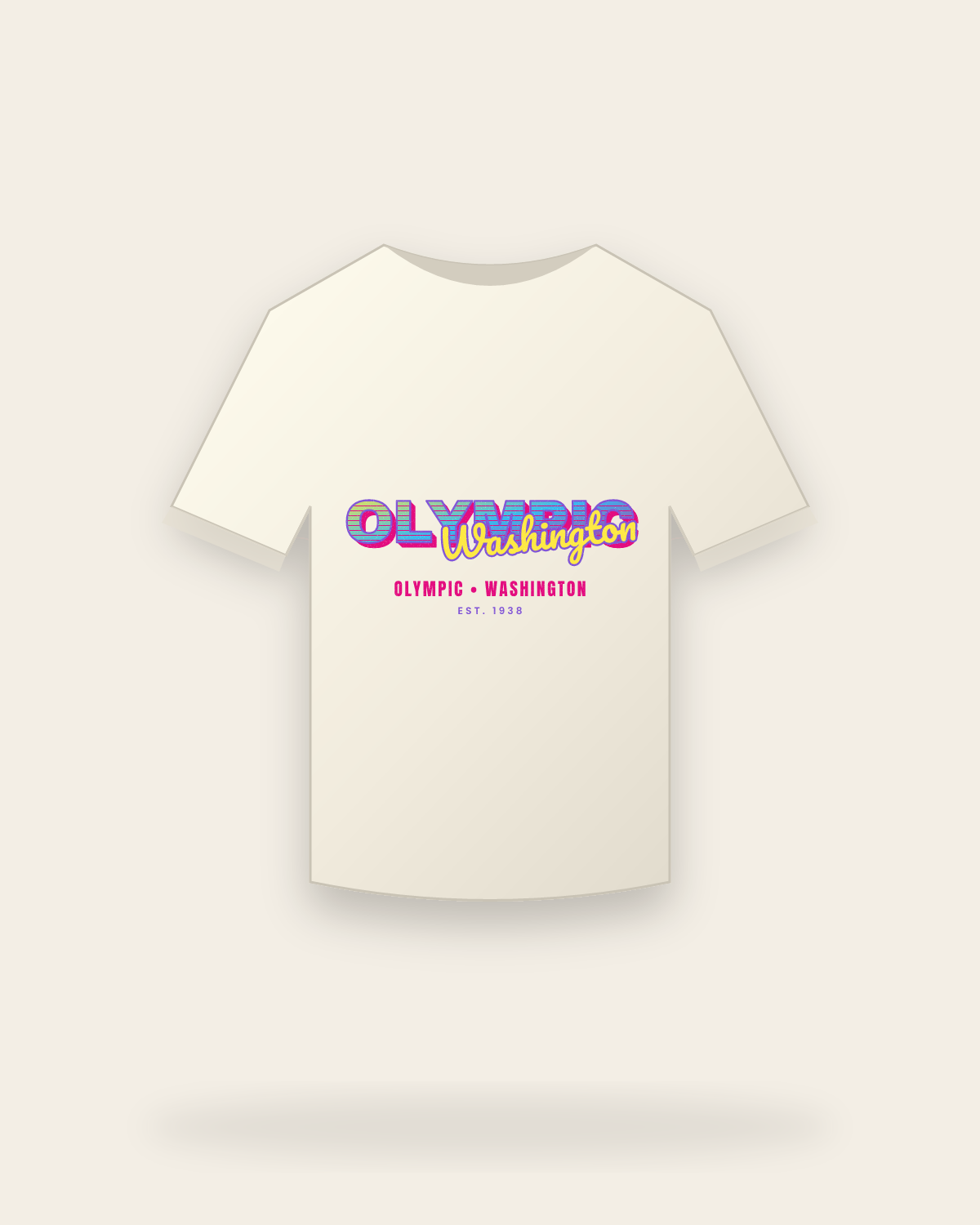 Olympic Music TV Vintage Wash Tee in Ivory