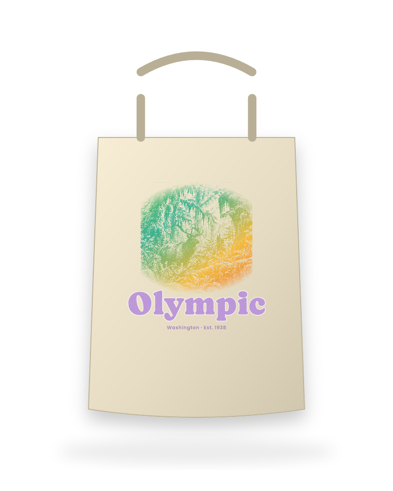Olympic Hoh Rain Forest Elk Canvas Tote